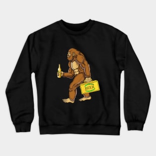 Bigfoot drinking beer Crewneck Sweatshirt